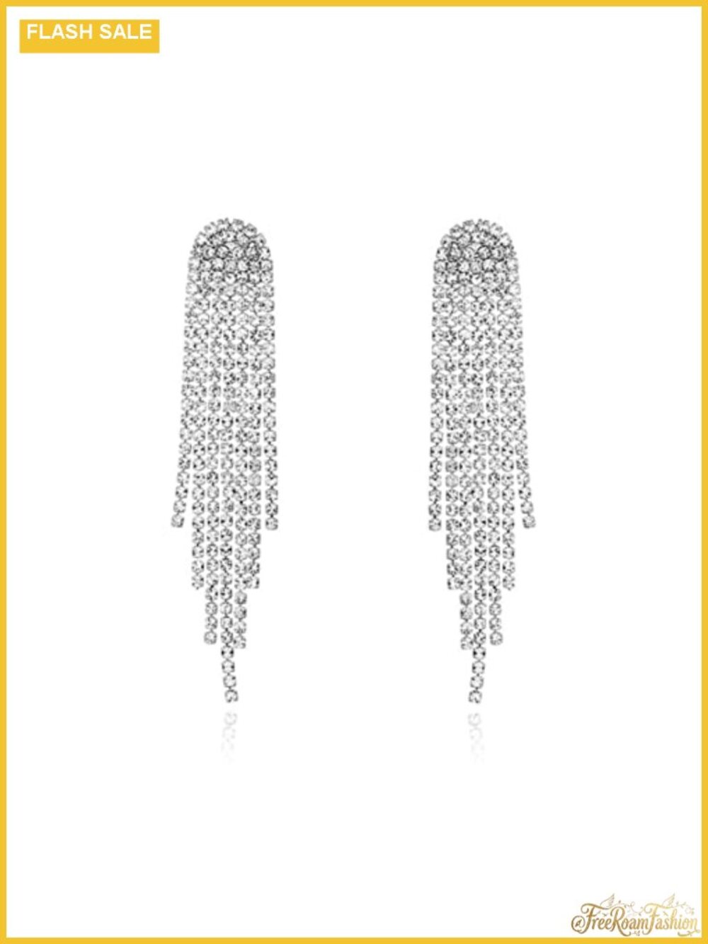 Rhinestone Chandelier Tassel Dangle Earrings Cubic Zirconia Crystal